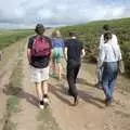 Walking along discussing USD/GBP exchange rates, A Walk in the Brecon Beacons, Bannau Brycheiniog, Wales - 5th August 1990