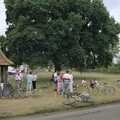 A Bike Ride to Redgrave, Suffolk - 11th August 1990, Bikes on Redgrave village green