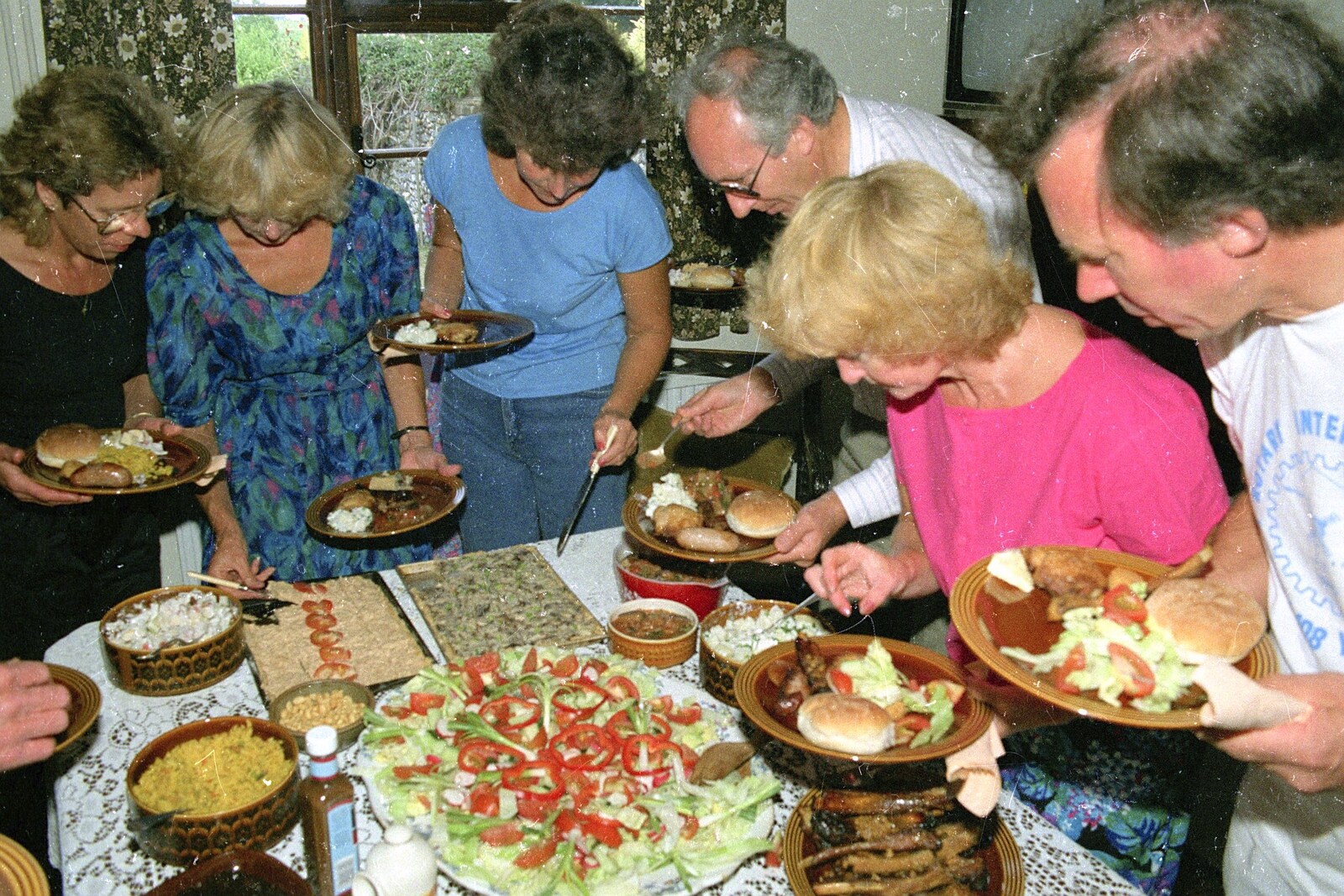 Brenda puts on a massive spread from A Bike Ride to Redgrave, Suffolk - 11th August 1990