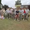 A big group shot on Redgrave village green, A Bike Ride to Redgrave, Suffolk - 11th August 1990