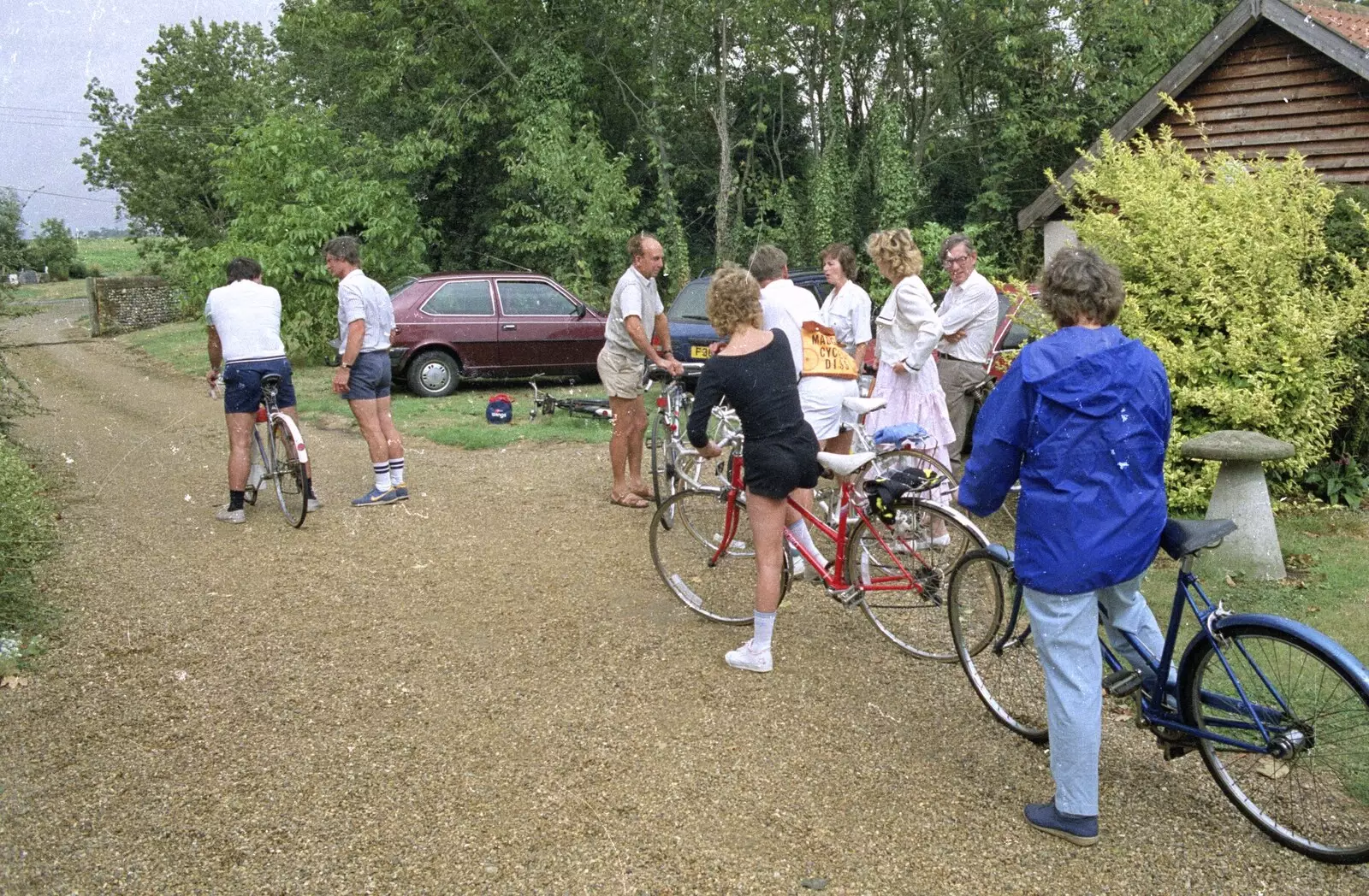 Ready for the off, from A Bike Ride to Redgrave, Suffolk - 11th August 1990