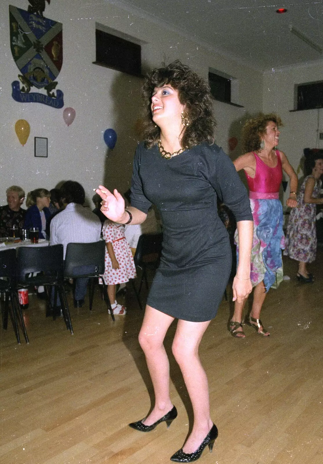 Rachel does some funky dancing, from Printec Karl's Birthday, and Clacton Pier With Steve-O, Weybread and Essex - 22nd August 1990