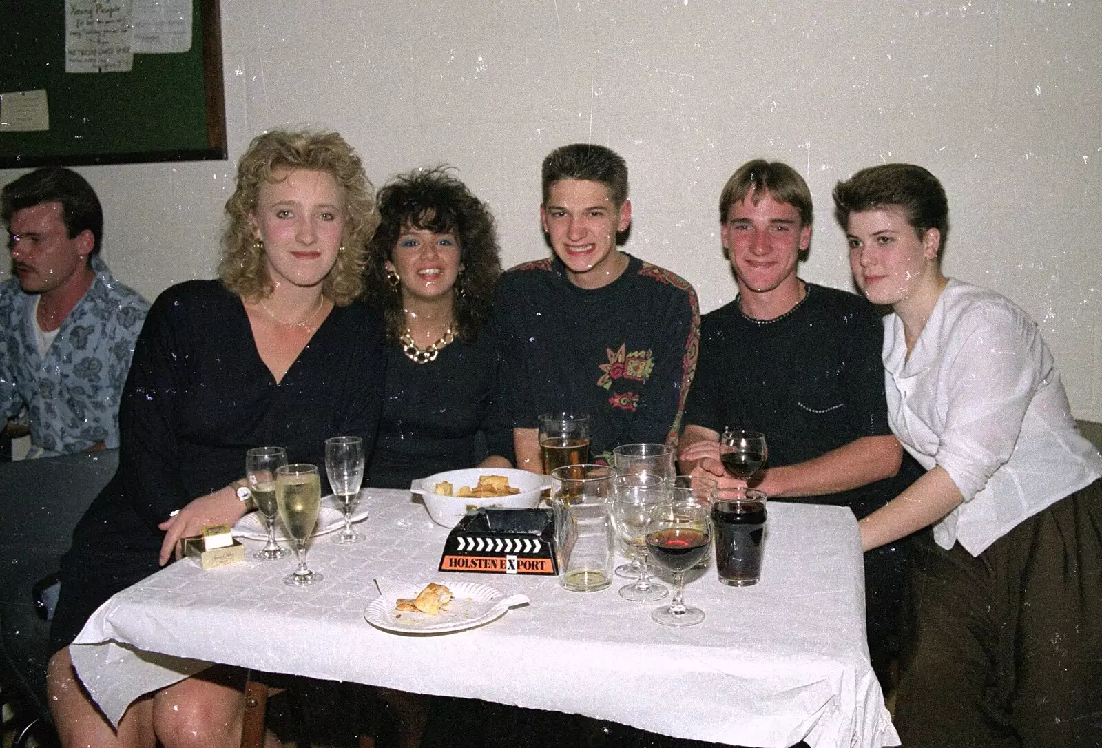 Kate, Rachel, Daz, ? and Kelly, from Printec Karl's Birthday, and Clacton Pier With Steve-O, Weybread and Essex - 22nd August 1990