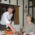 Geoff reaches over for a spoon, A Trip to Sean's, and a Battle of Britain Flypast, Farnborough, Suffolk and London - 15th September 1990