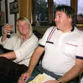 Mad Sue raises a glass as Corky looks on, A Trip to Sean's, and a Battle of Britain Flypast, Farnborough, Suffolk and London - 15th September 1990