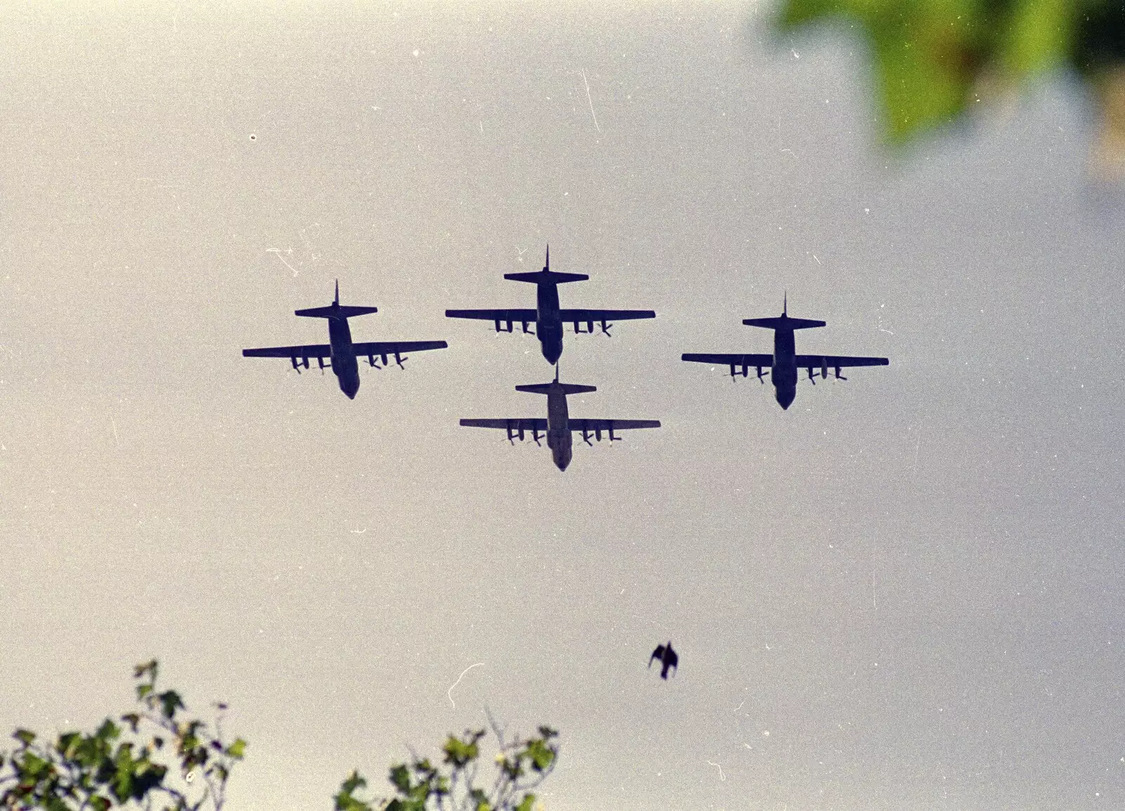 A quartet of (maybe) Hercules transports, from A Trip to Sean's, and a Battle of Britain Flypast, Farnborough, Suffolk and London - 15th September 1990