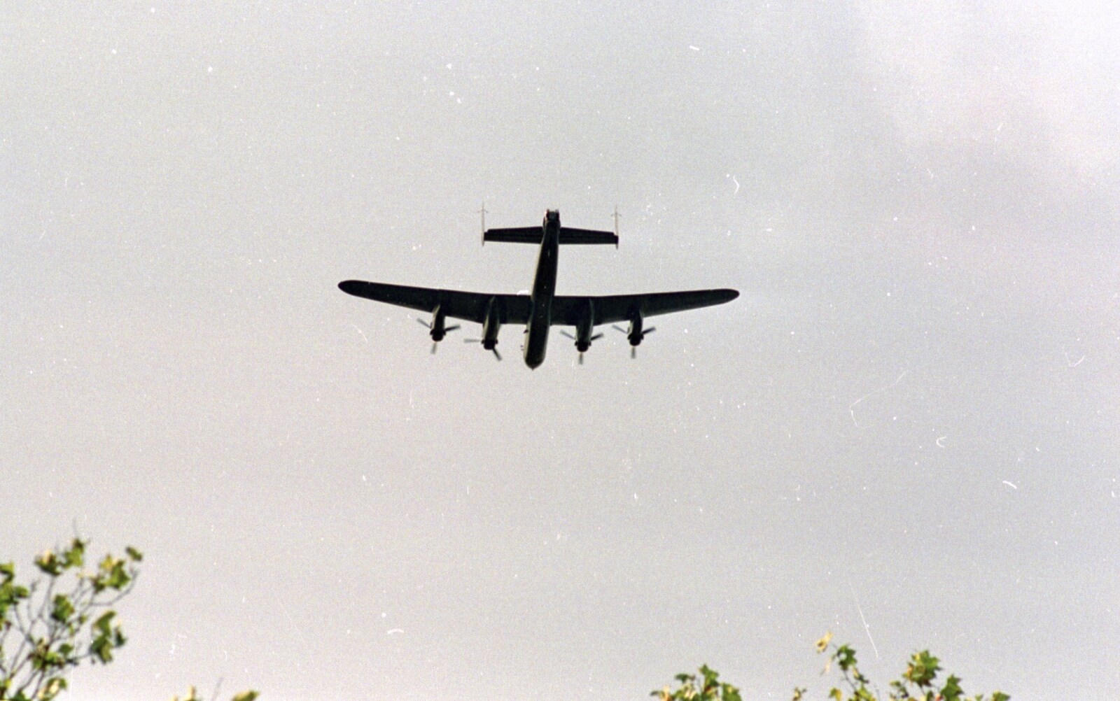 The BBMF Lancaster flies past from A Trip to Sean's, and a Battle of Britain Flypast, Farnborough, Suffolk and London - 15th September 1990