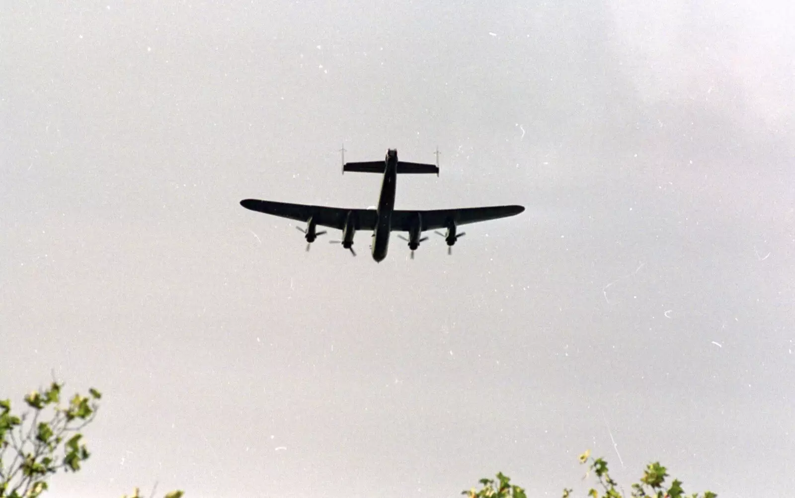 The BBMF Lancaster flies past, from A Trip to Sean's, and a Battle of Britain Flypast, Farnborough, Suffolk and London - 15th September 1990