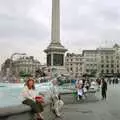 Sis in front of Nelson's Column, A Trip to Sean's, and a Battle of Britain Flypast, Farnborough, Suffolk and London - 15th September 1990