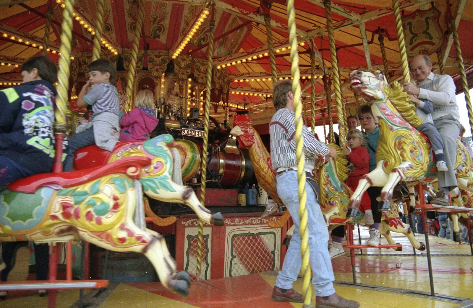 On the carousel, from The Henham Steam Fair, Henham, Suffolk - 19th September 1990