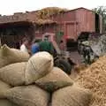 Sacks of wheat sit by the thresher, The Henham Steam Fair, Henham, Suffolk - 19th September 1990