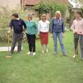 The gang contemplate their missing balls, Croquet, and Printec at the Railway Tavern, Stuston and Diss - 30th September 1990