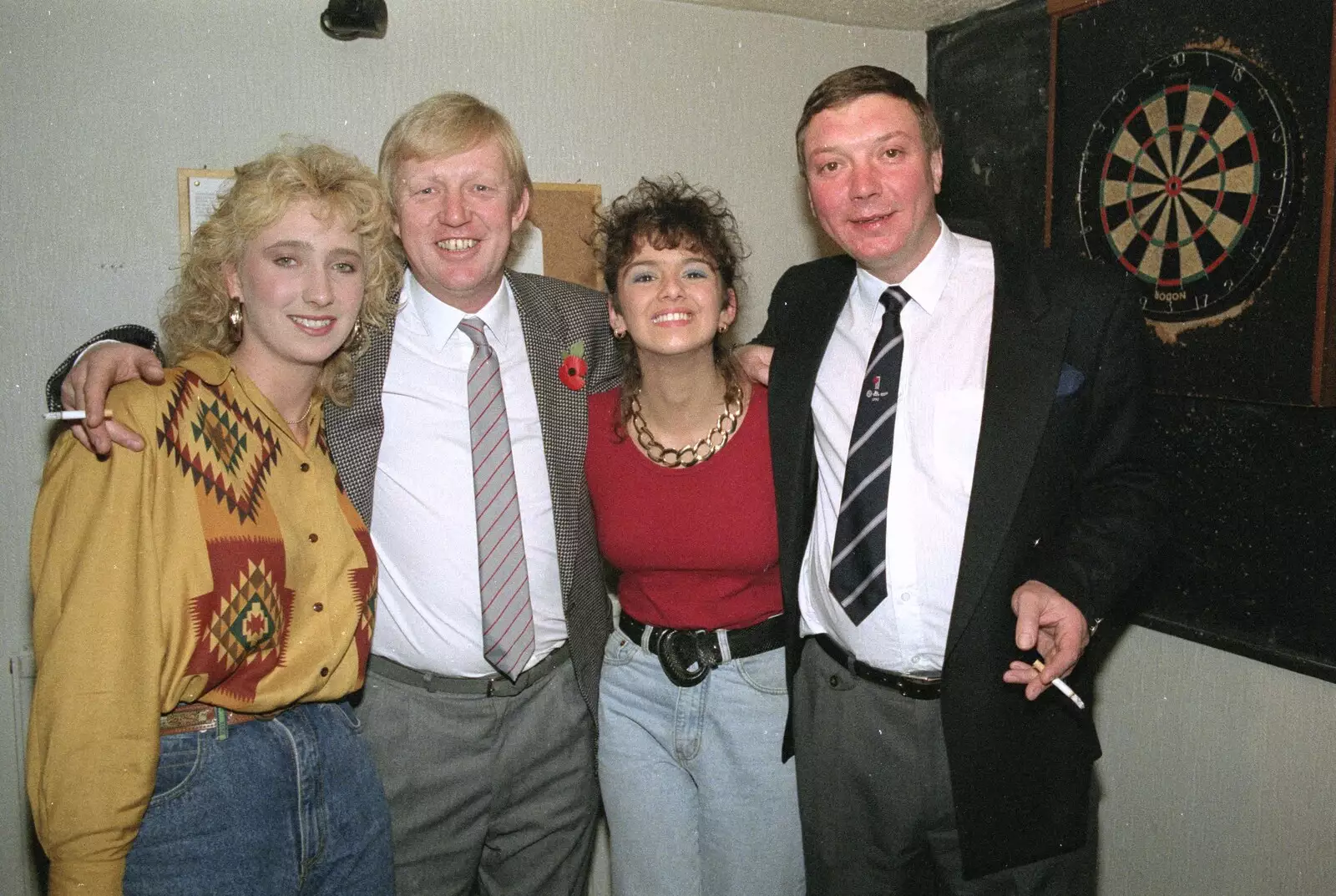 Kate, Alan, Rachel and Bill, from Croquet, and Printec at the Railway Tavern, Stuston and Diss - 30th September 1990