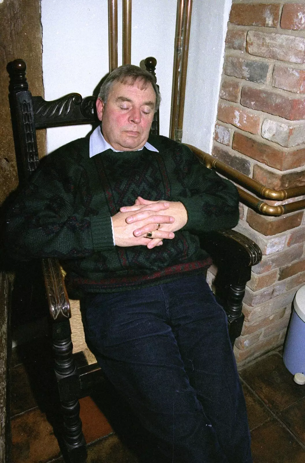 Someone's asleep, from The Old Redgrave Petrol Station, and some Hand Bells, Suffolk and Long Stratton - 8th October 1990