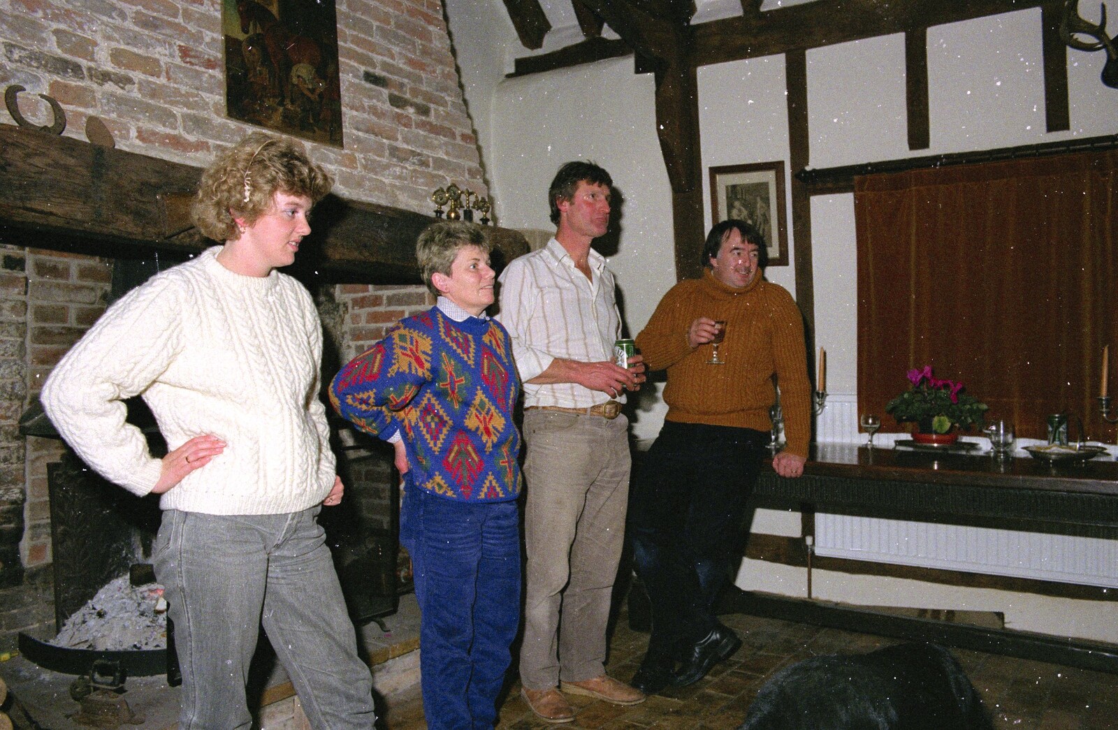 Standing around in the dining room from The Old Redgrave Petrol Station, and some Hand Bells, Suffolk and Long Stratton - 8th October 1990