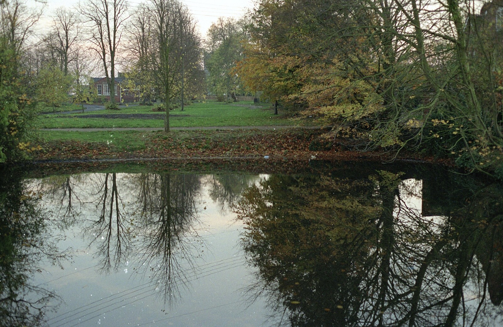 Palgrave pond from The Old Redgrave Petrol Station, and some Hand Bells, Suffolk and Long Stratton - 8th October 1990