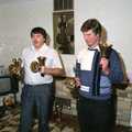 David and Geoff do the bell thing, The Old Redgrave Petrol Station, and some Hand Bells, Suffolk and Long Stratton - 8th October 1990