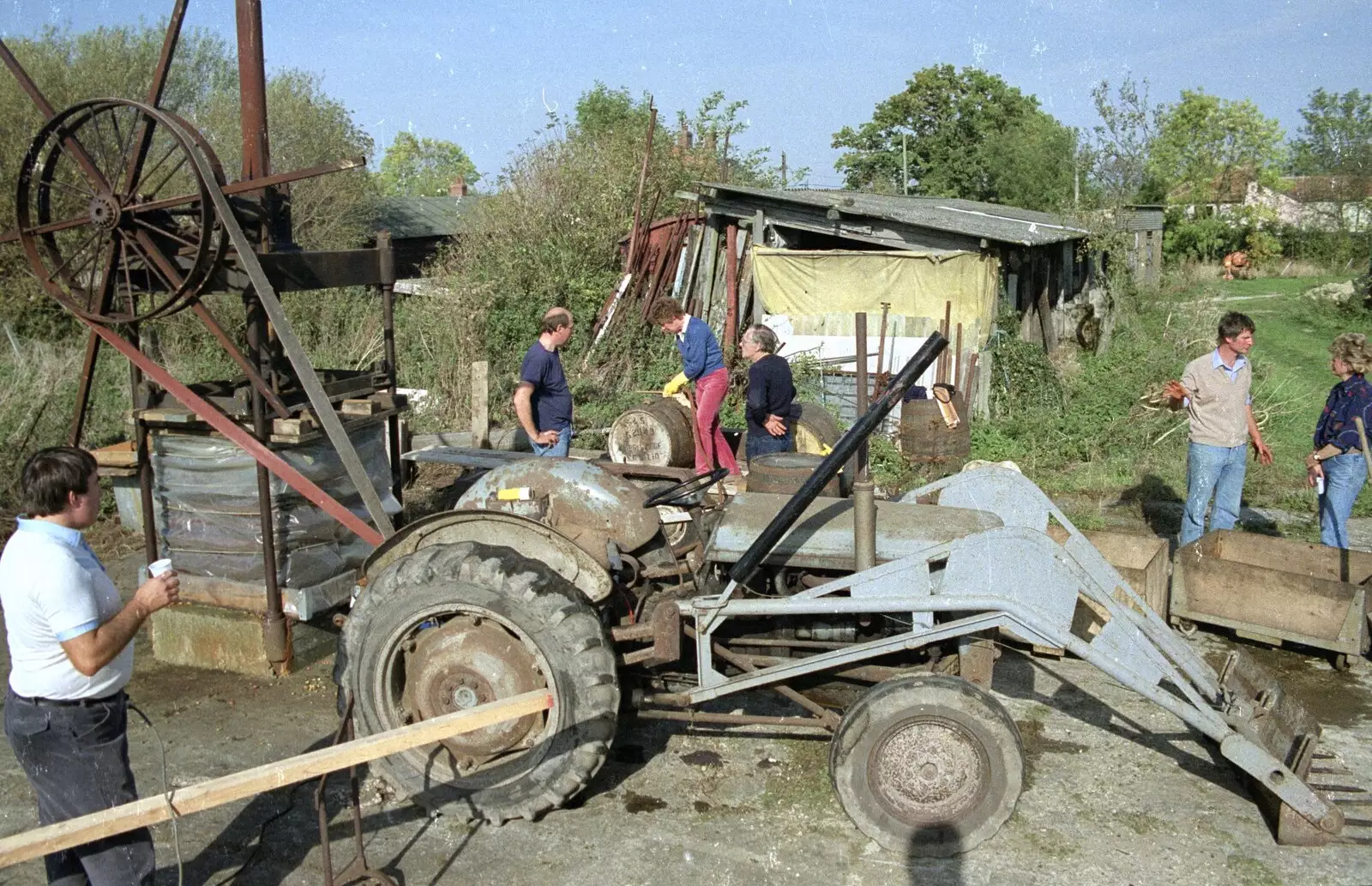 The part-pressed apple stack is allowed to juice, from The Annual Cider Making Event, Stuston, Suffolk - 11th October 1990