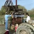 Plastic is put on the top of the cheeses, The Annual Cider Making Event, Stuston, Suffolk - 11th October 1990