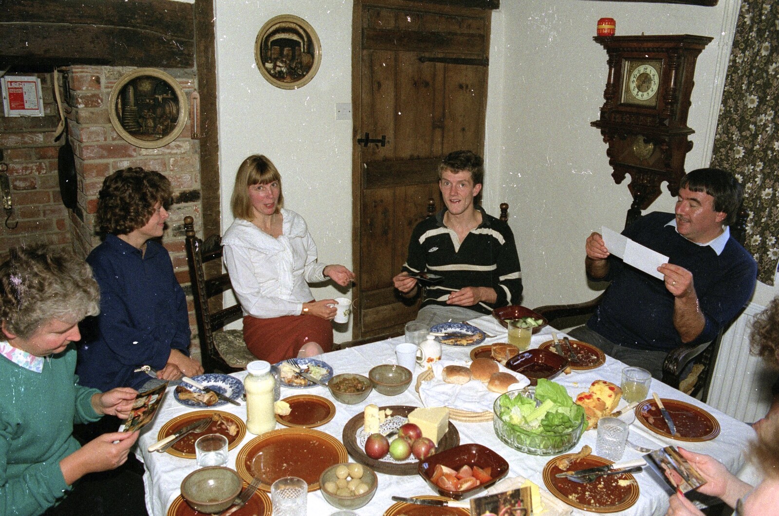 A little post-cider lunch from The Annual Cider Making Event, Stuston, Suffolk - 11th October 1990