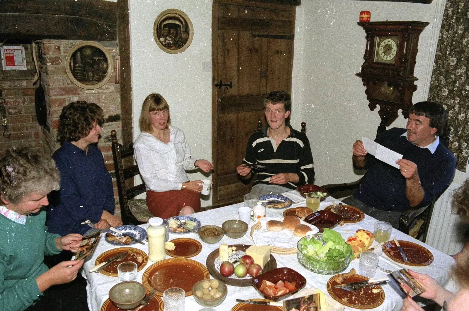 A little post-cider lunch, from The Annual Cider Making Event, Stuston, Suffolk - 11th October 1990