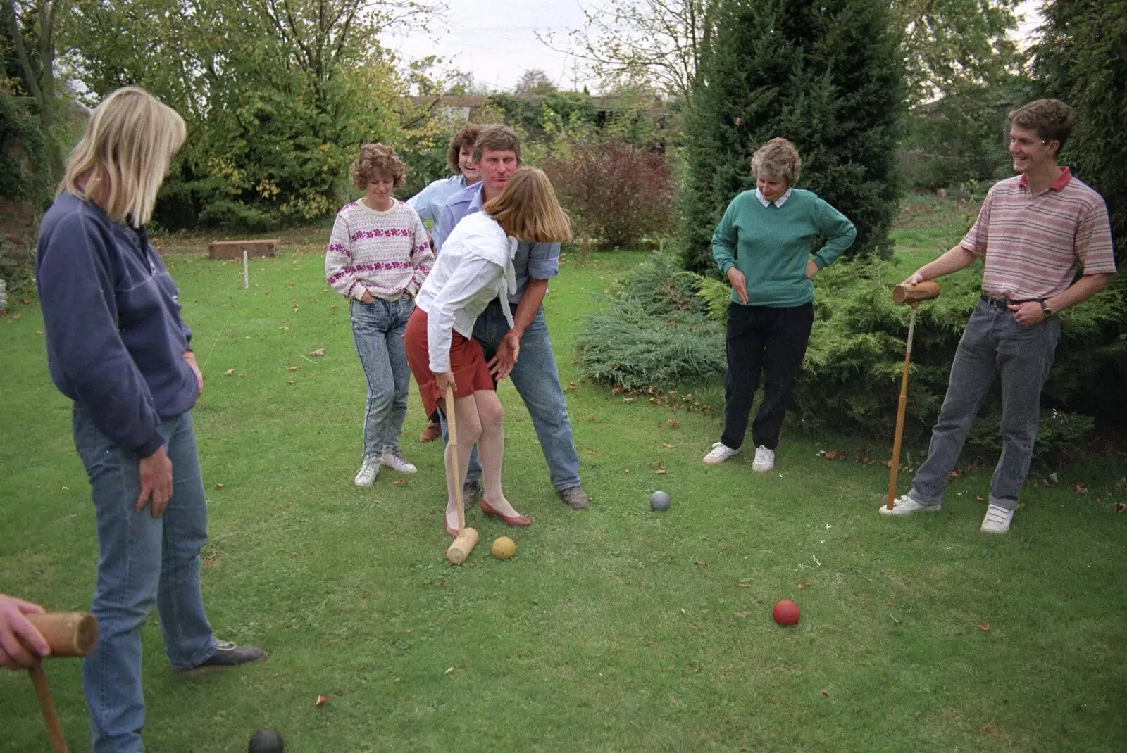 More croquet shenanigans, from The Annual Cider Making Event, Stuston, Suffolk - 11th October 1990