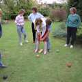 Another game of croquet occurs. Geoff 'helps out', The Annual Cider Making Event, Stuston, Suffolk - 11th October 1990