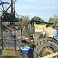 Geoff spins up Winnie and drives the press, The Annual Cider Making Event, Stuston, Suffolk - 11th October 1990