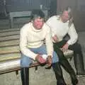 Geoff and Sue sit on an old bed, Bonfire Night, Stuston, Suffolk - 5th November 1990