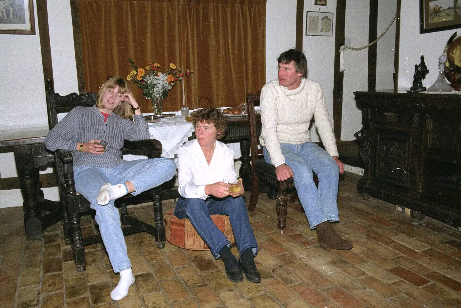 In the dining room, from Bonfire Night, Stuston, Suffolk - 5th November 1990