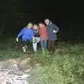 The ladies have a fire dance, Bonfire Night, Stuston, Suffolk - 5th November 1990