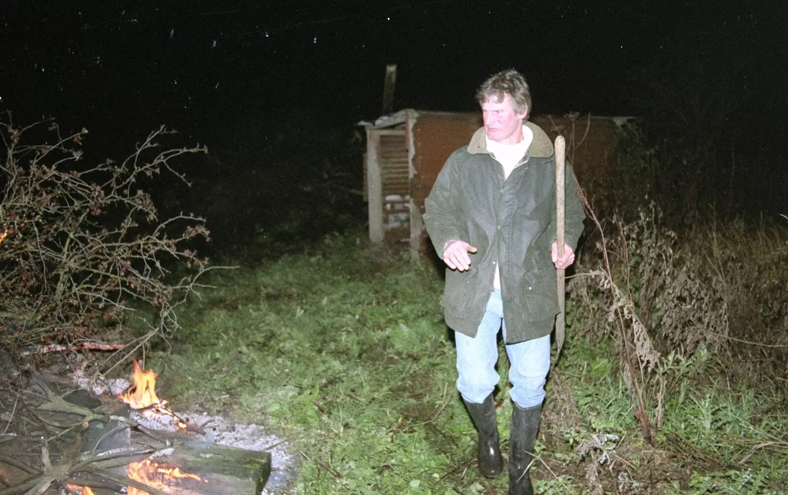 Geoff roams around, from Bonfire Night, Stuston, Suffolk - 5th November 1990