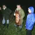 Geoff, Corky and Linda, Bonfire Night, Stuston, Suffolk - 5th November 1990