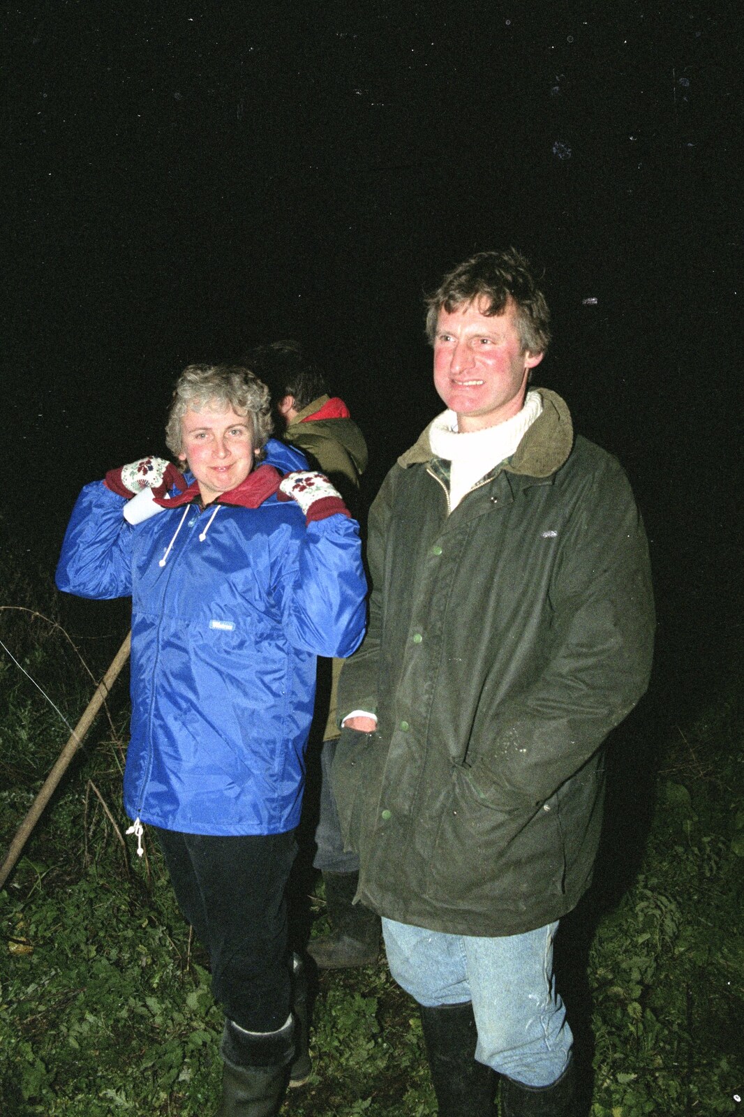 Linda and Geoff from Bonfire Night, Stuston, Suffolk - 5th November 1990