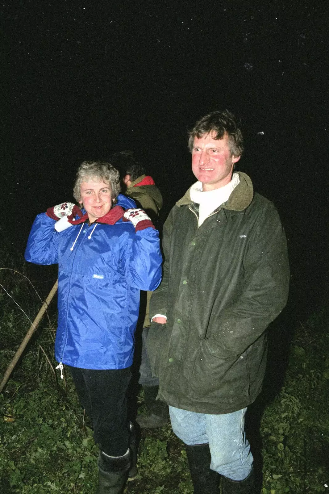 Linda and Geoff, from Bonfire Night, Stuston, Suffolk - 5th November 1990