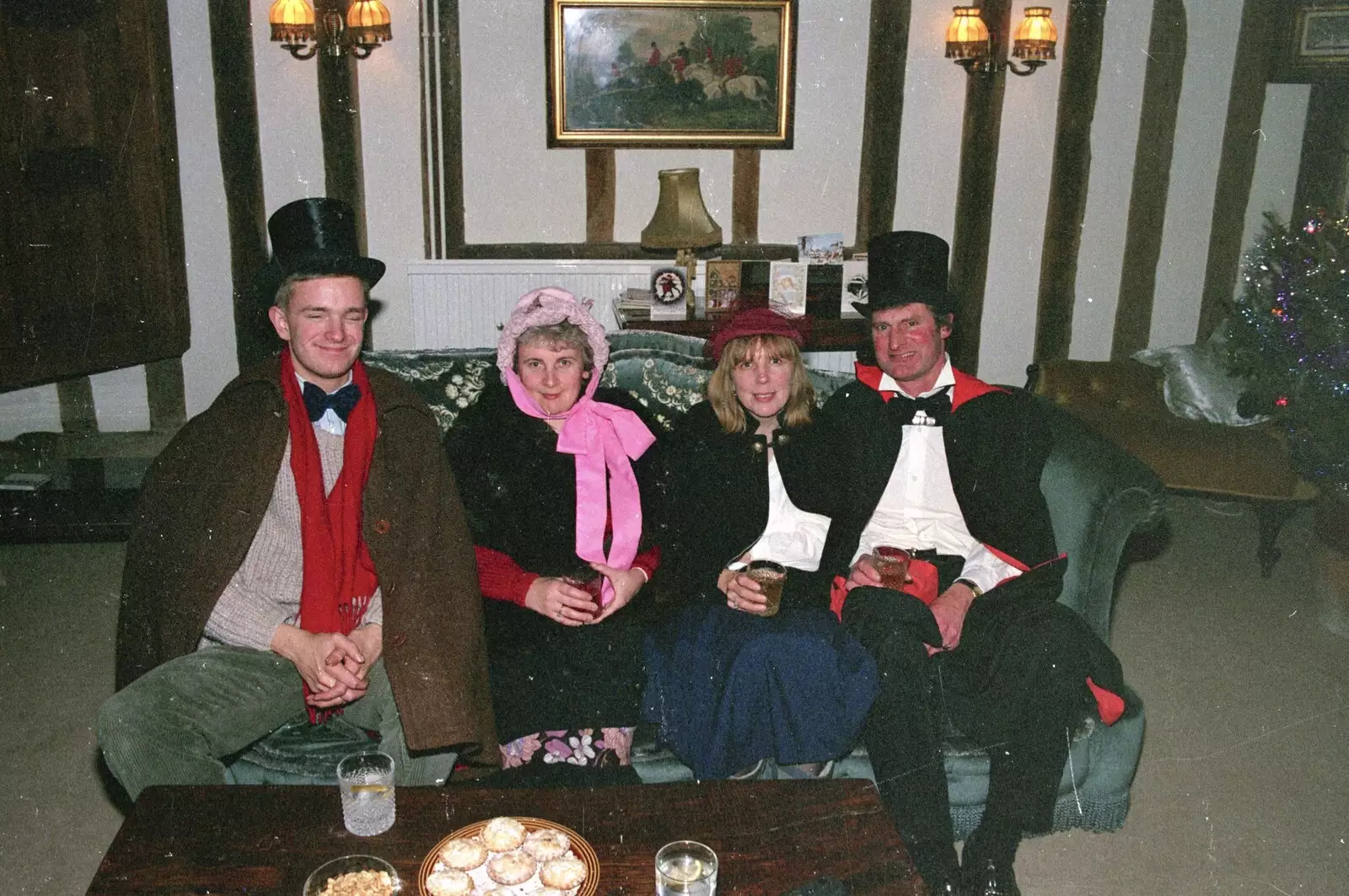 We get ready for the carol singing, from Carol Singing and Late Night Shopping, Stuston, Diss and Harleston, Norfolk - 16th December 1990