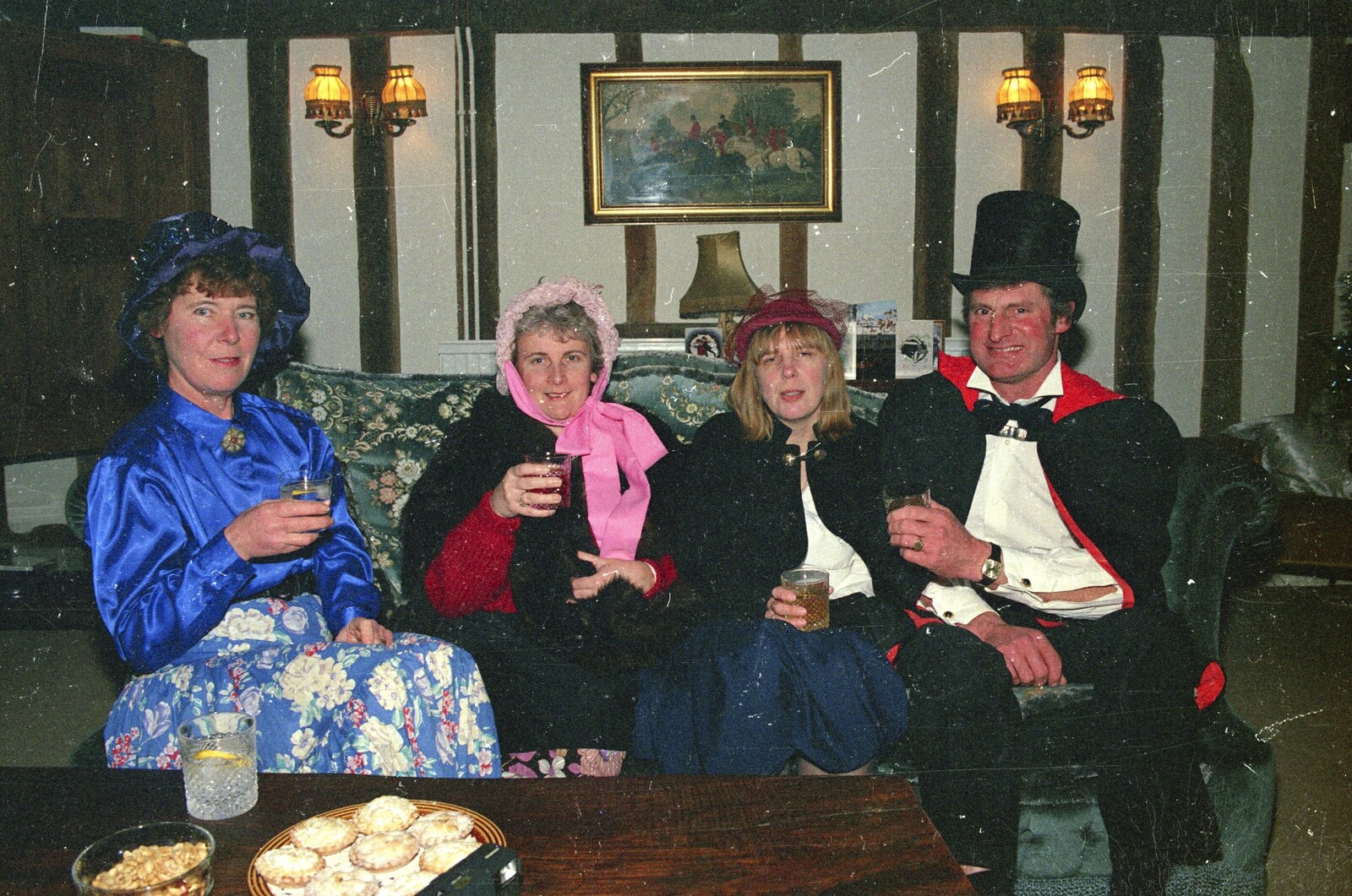 Brenda, Linda, Janet and Geoff from Carol Singing and Late Night Shopping, Stuston, Diss and Harleston, Norfolk - 16th December 1990