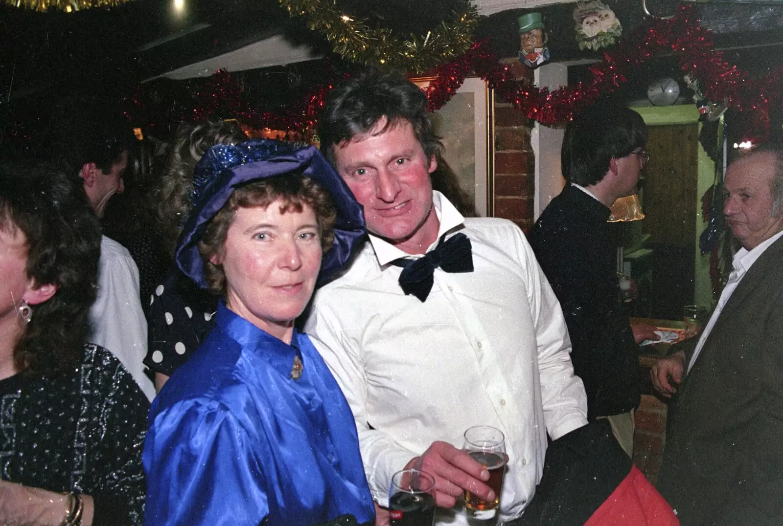 Brenda and Geoff in a Harleston pub, from Carol Singing and Late Night Shopping, Stuston, Diss and Harleston, Norfolk - 16th December 1990