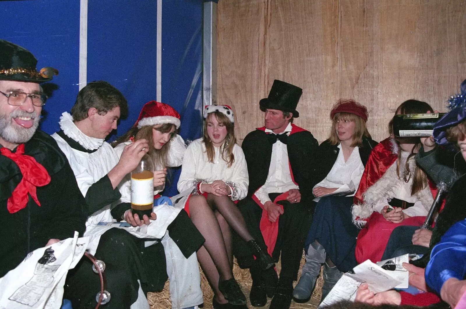 A choirboy with a bottle of cloudy cider, from Carol Singing and Late Night Shopping, Stuston, Diss and Harleston, Norfolk - 16th December 1990