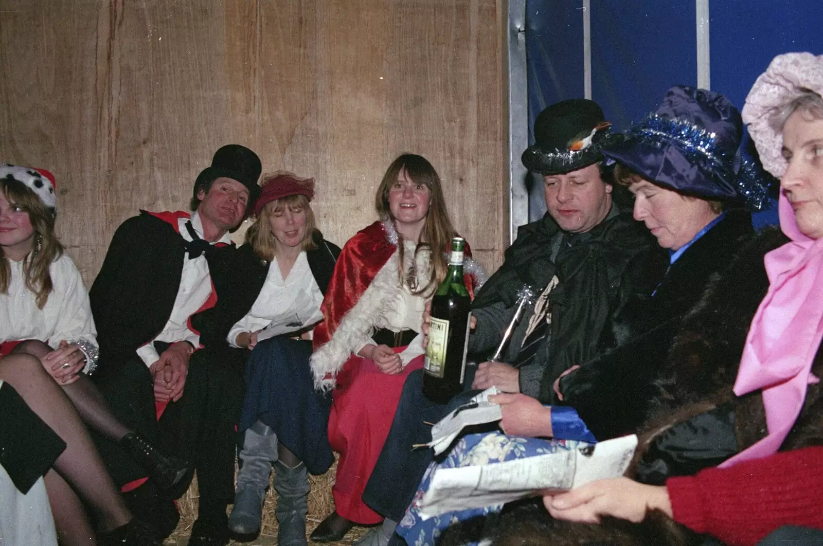 More booze is passed around in the van, from Carol Singing and Late Night Shopping, Stuston, Diss and Harleston, Norfolk - 16th December 1990