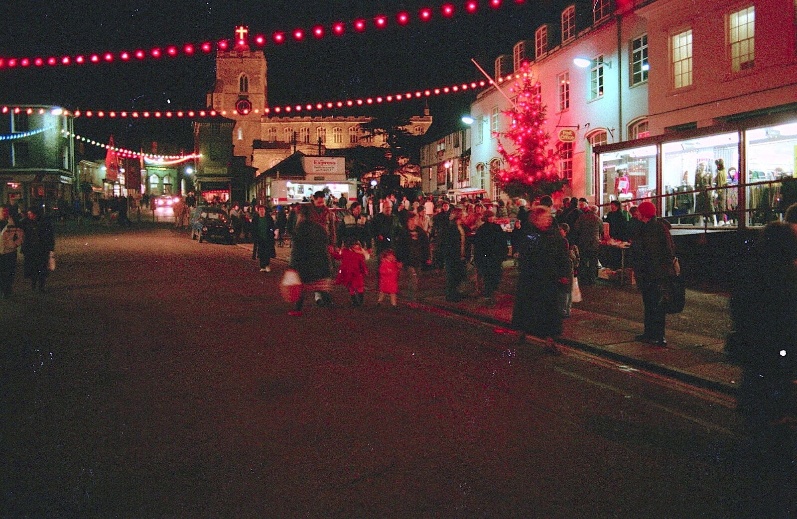 Diss market place from Carol Singing and Late Night Shopping, Stuston, Diss and Harleston, Norfolk - 16th December 1990