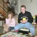 Pamela, Gary and a Bart Simpson tee-shirt, Totnes Pre-Christmas, Devon - 19th December 1990