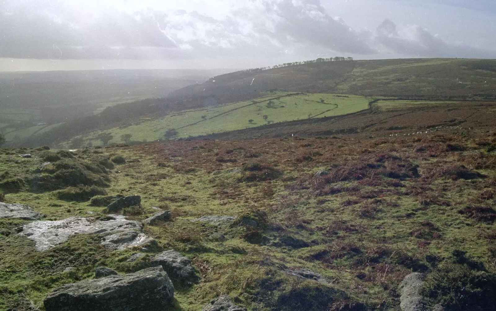 A view of Dartmoor, from Totnes Pre-Christmas, Devon - 19th December 1990