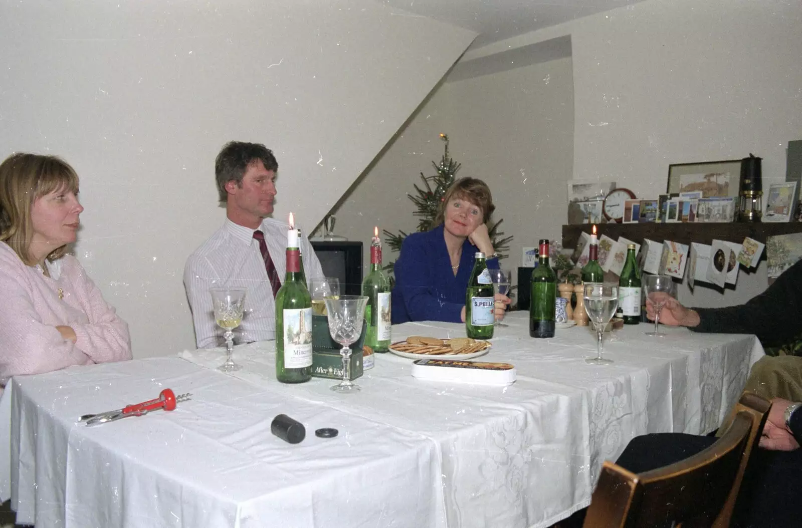 Mother looks up, from Pre-Christmas Dinner and a Next-Door Do, Stuston, Suffolk - 20th December 1990