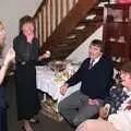 Brenda samples a mince pie or something, Pre-Christmas Dinner and a Next-Door Do, Stuston, Suffolk - 20th December 1990