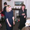Janet gives Nosher a look, Pre-Christmas Dinner and a Next-Door Do, Stuston, Suffolk - 20th December 1990