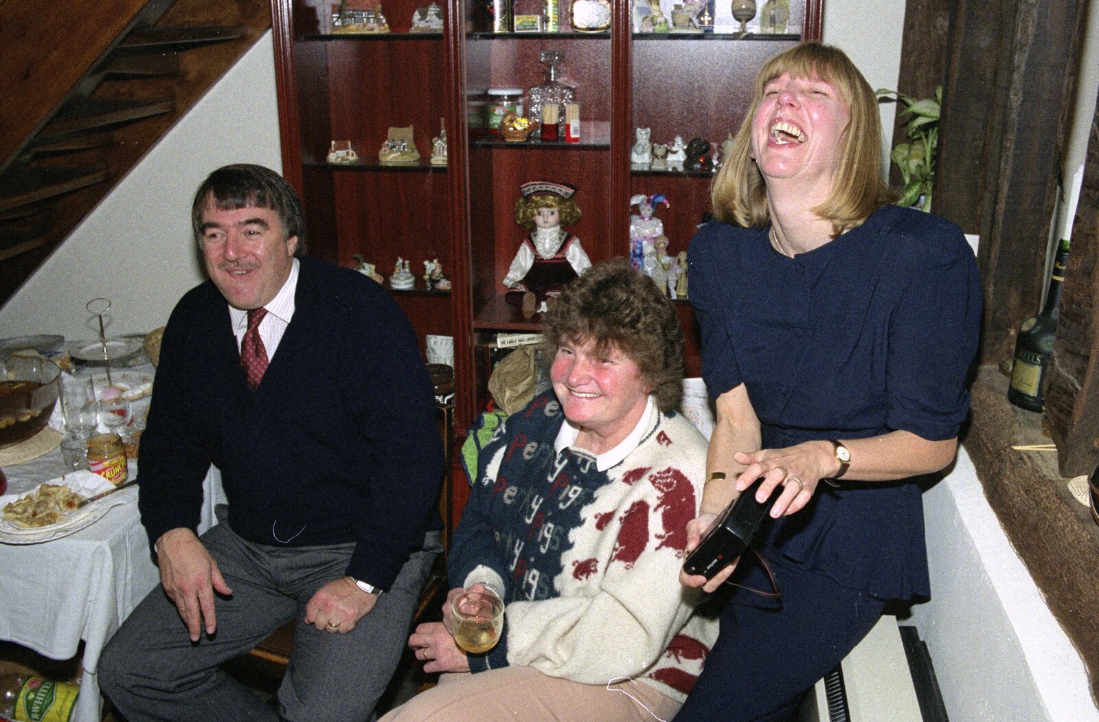 Corky, Janet and her mother from Pre-Christmas Dinner and a Next-Door Do, Stuston, Suffolk - 20th December 1990