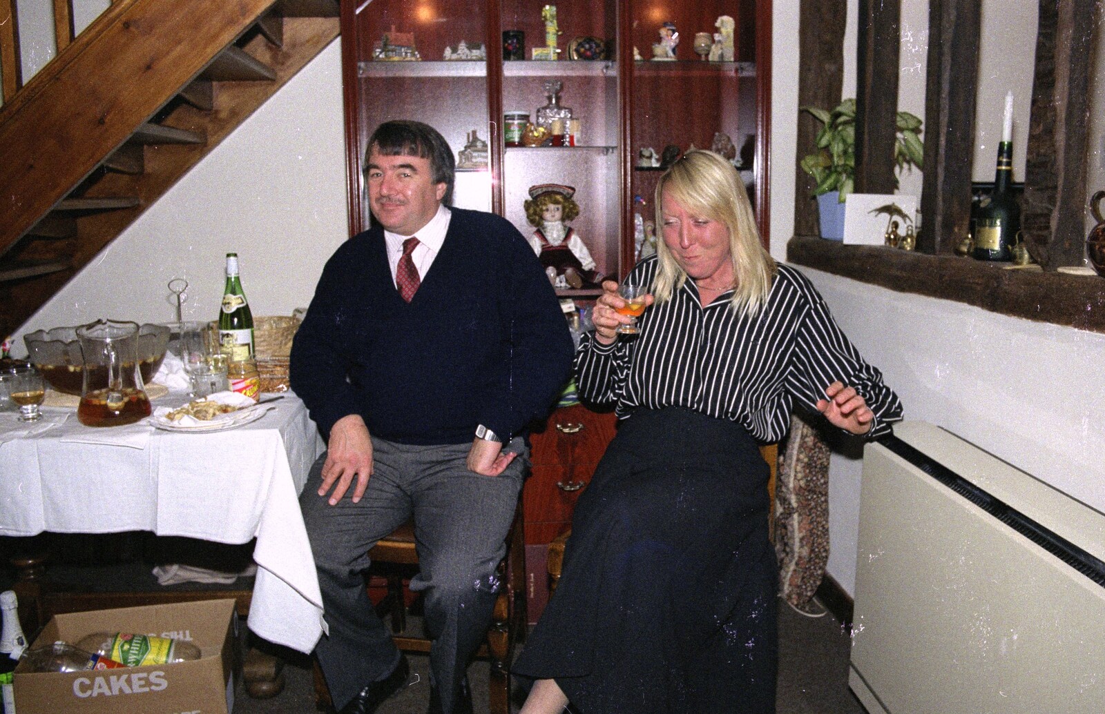 Corky and 'Mad' Sue from Pre-Christmas Dinner and a Next-Door Do, Stuston, Suffolk - 20th December 1990