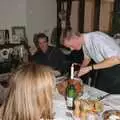 Nosher carves the turkey, Pre-Christmas Dinner and a Next-Door Do, Stuston, Suffolk - 20th December 1990