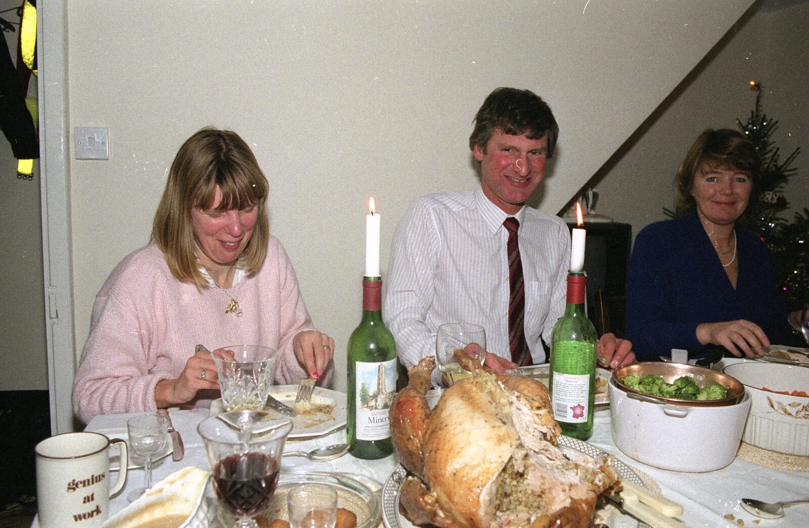 Janet, Geoff and Mother are around for an early Christmas dinner from Pre-Christmas Dinner and a Next-Door Do, Stuston, Suffolk - 20th December 1990